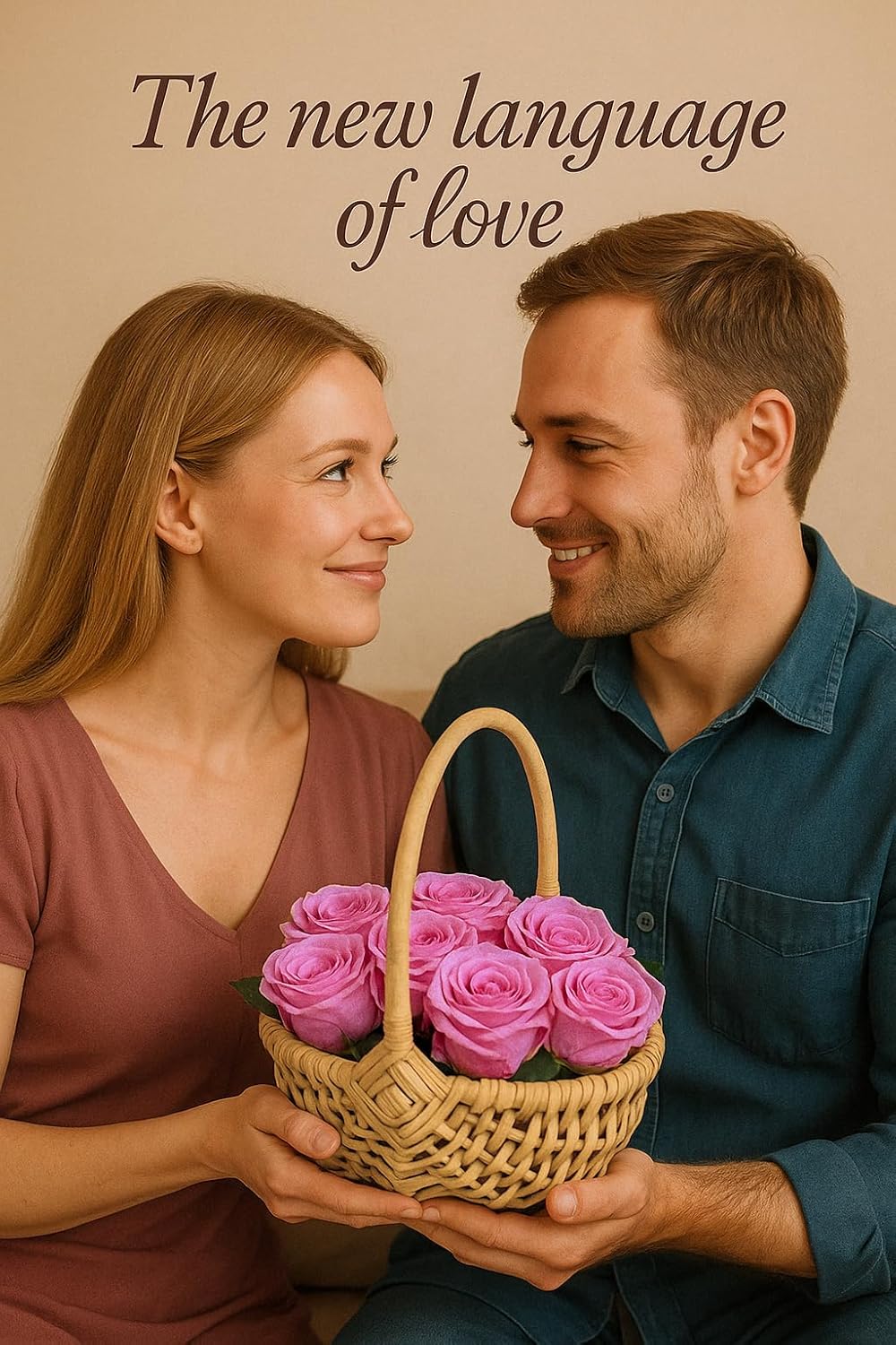 Preserved Flower Decorative Basket, Artificial Floral Arrangement (Vibrant Pink Petal, Standard)