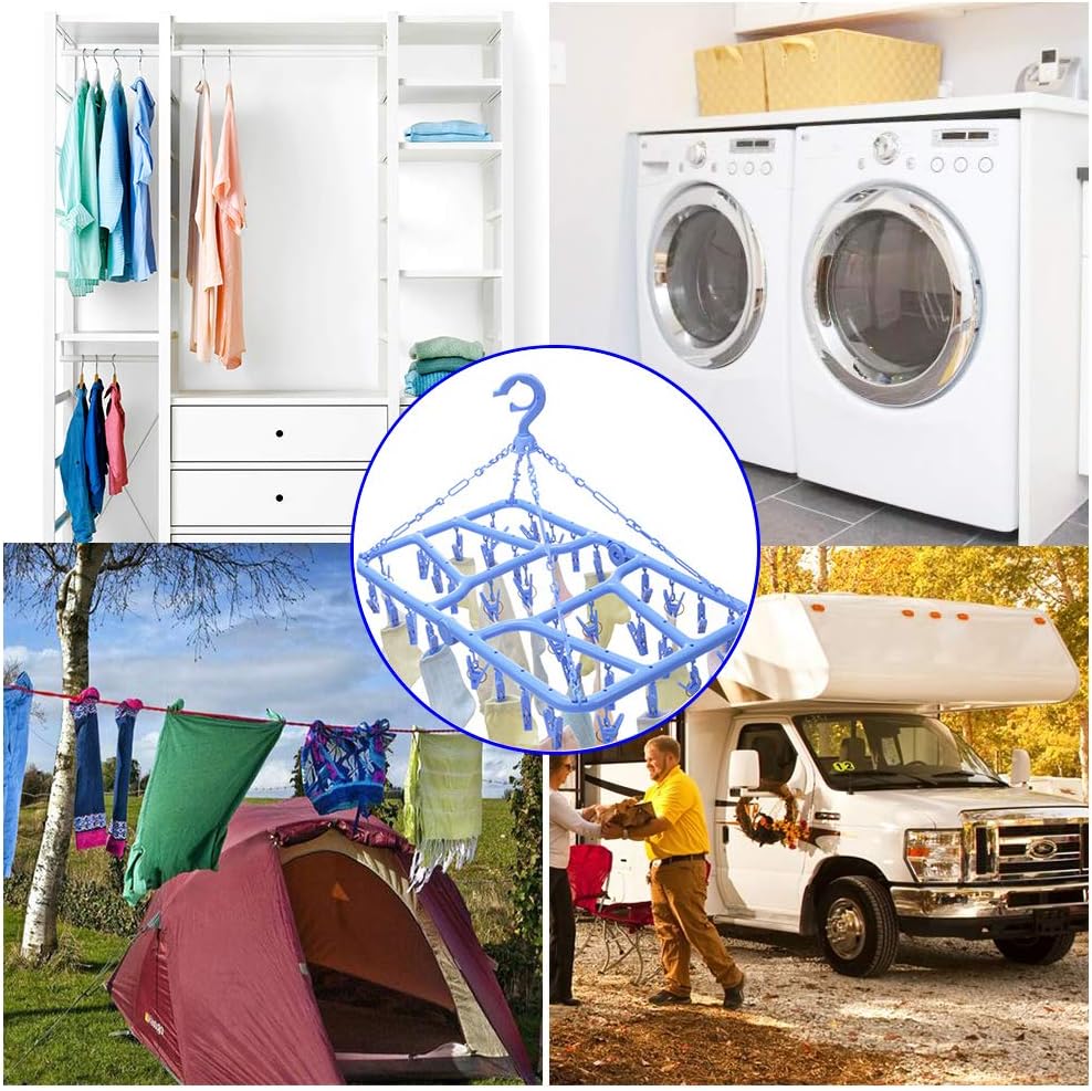 B.SHINE Laundry Hanger Drying Rack - Foldable Clip and Drip Hanger with 36 Pins, Clothes Drying Rack, Sock Hanger