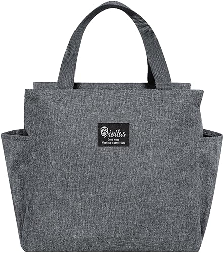 Miniatura 9 de INVODA Bolsa de almuerzo con aislamiento térmico para mujeres y hombres, bolsa de almuerzo de gran capacidad, reutilizable, impermeable, bolsa Bento