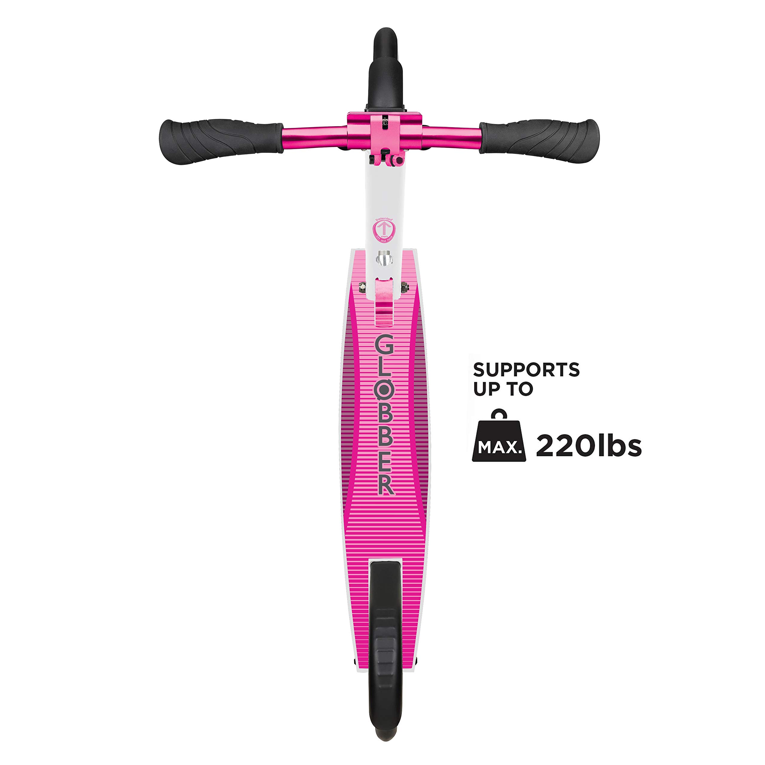 Globber NL Series 2-Wheel Kick Scooters for Kids, Teens and Adults, Foldable Kick Scooter for Ages 8-14+, Foldable Kick Scooter for Transportation & Storage, Big Wheel Scooter with Adjustable T-Bar