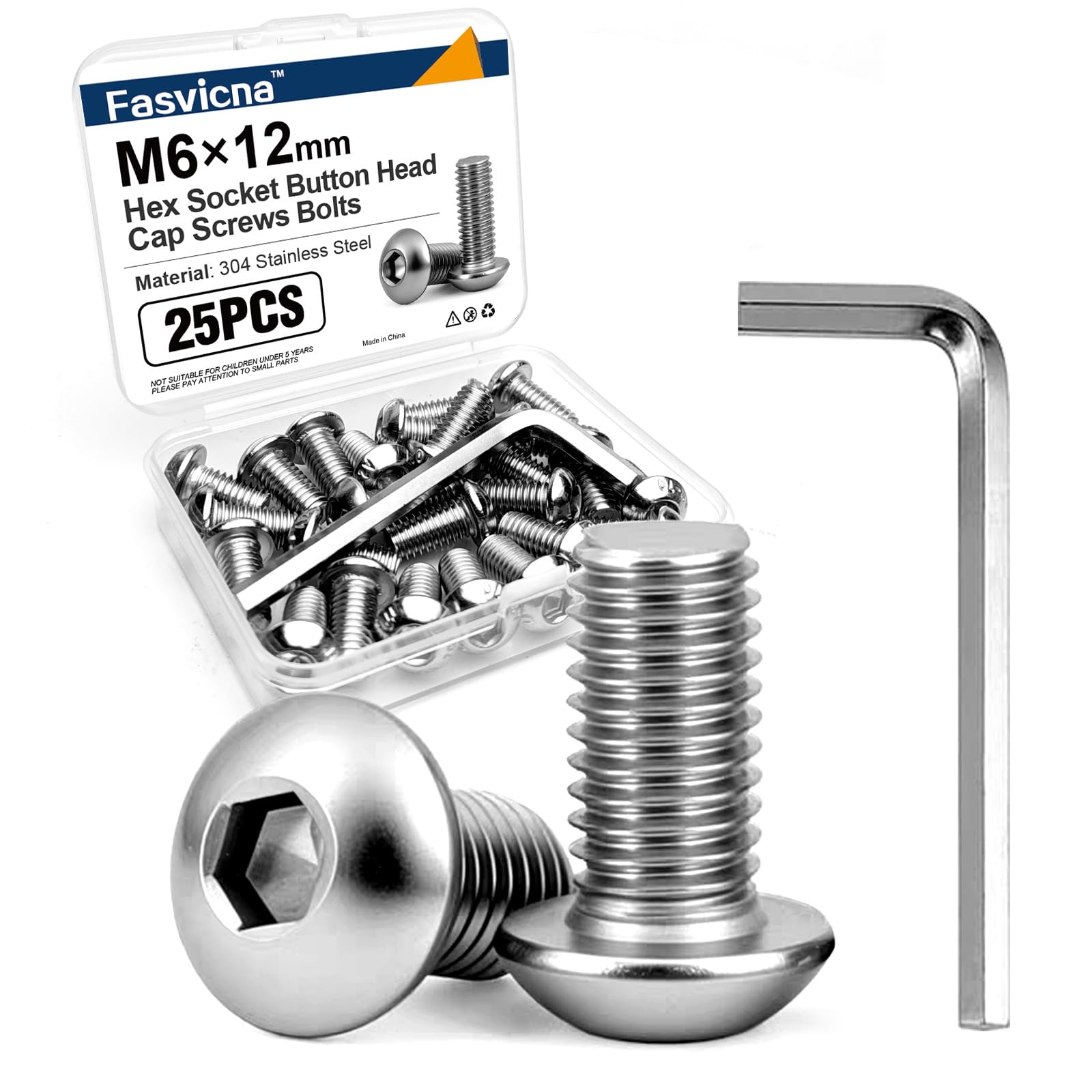 Stainless Steel Socket Head Screws - 35 Pack M5x20 -13