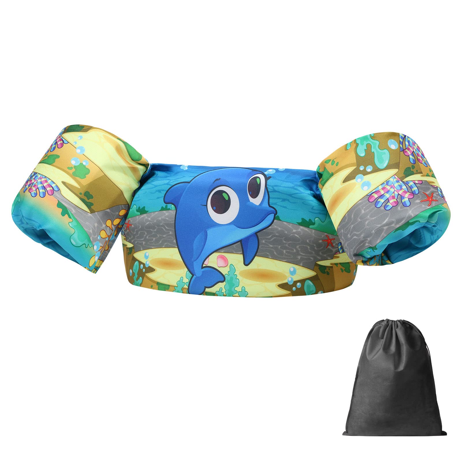 Flintronic Manguitos Flotadores Entrenamiento/Ayuda para Nadar de Niños,Chaleco de Natación de Seguridad para Mar/Playa/Piscina,Plegables Flotadores con Patrón Lindo para Niños 2-6 Años (30-55 lbs)