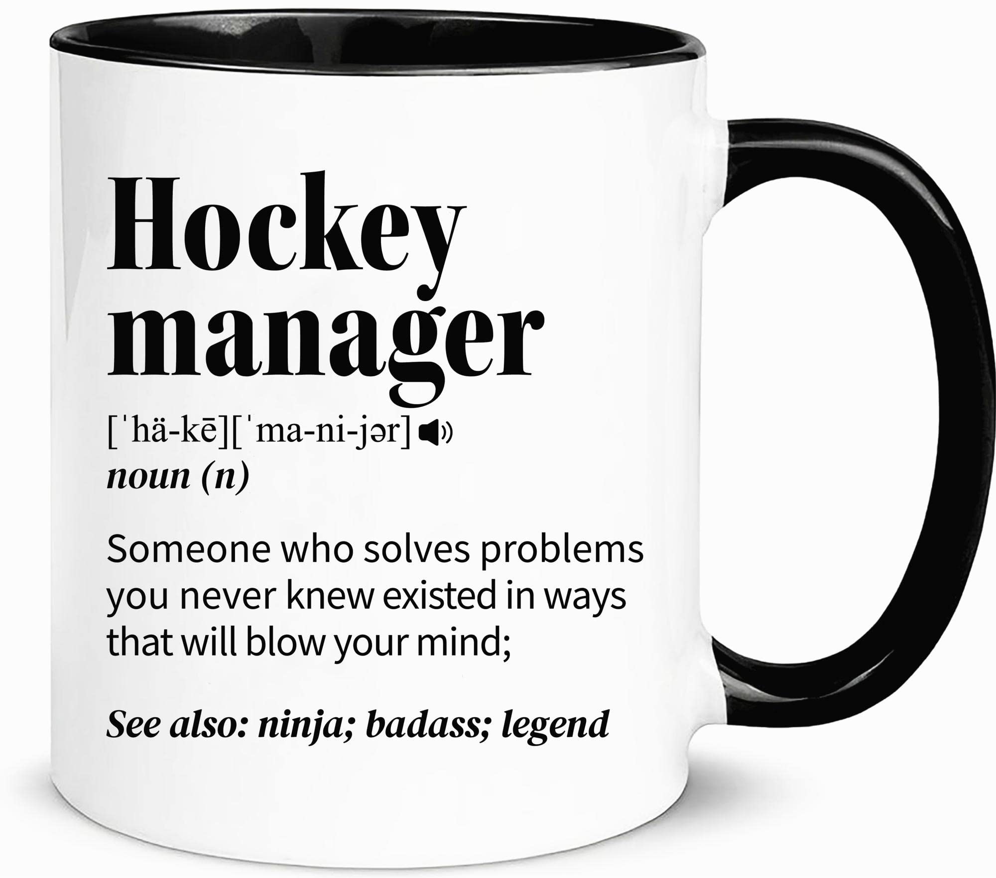 Awnpow Funny Hockey Manager Definition Mug for Men and Women,Birthday, Appreciation, Thank You Mug,11oz Ceramic Coffee Mug/Tea Cup