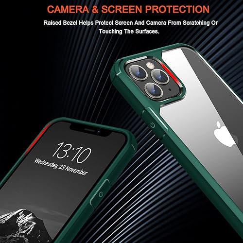 Miniatura 4 de TENDLIN Compatible con iPhone 11 Pro Max, funda protectora de parachoques suave y transparente (verde)