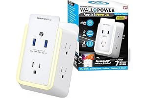 Bell + Howell Swivel Power Surge Protector with Night Light and Device Holder