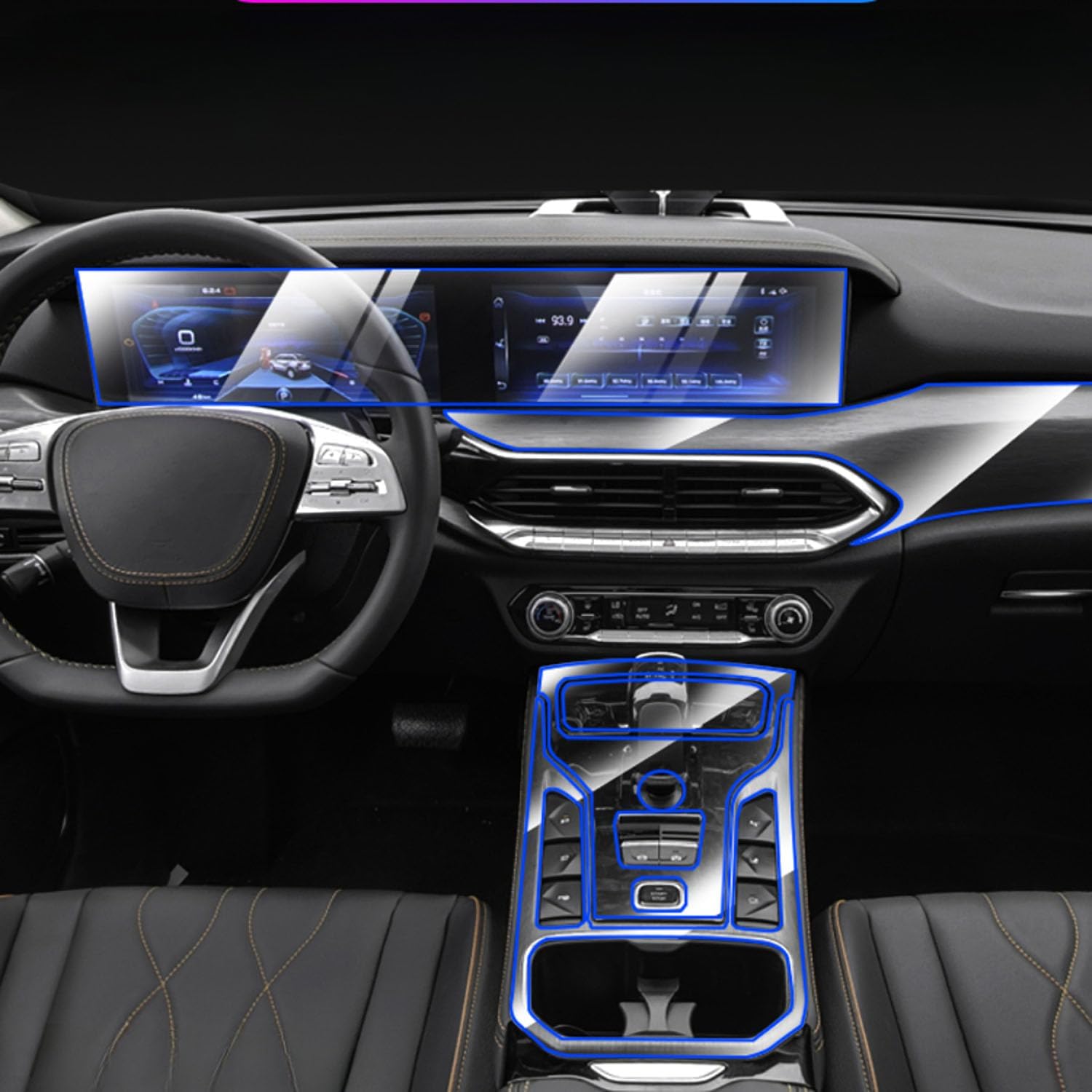 Film intérieur de voiture résistant pour console FAW BESTUNE T77 Pro 2023 2024