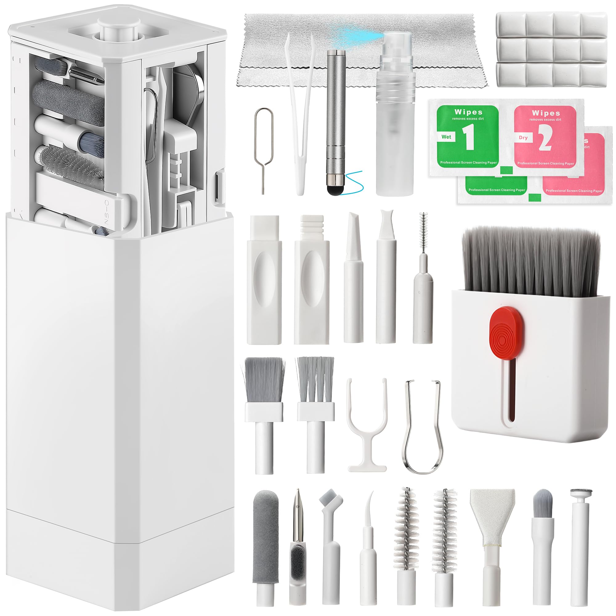 47-Piece Phone Cleaning Kit for iPhone, AirPods &amp; Keyboards, White