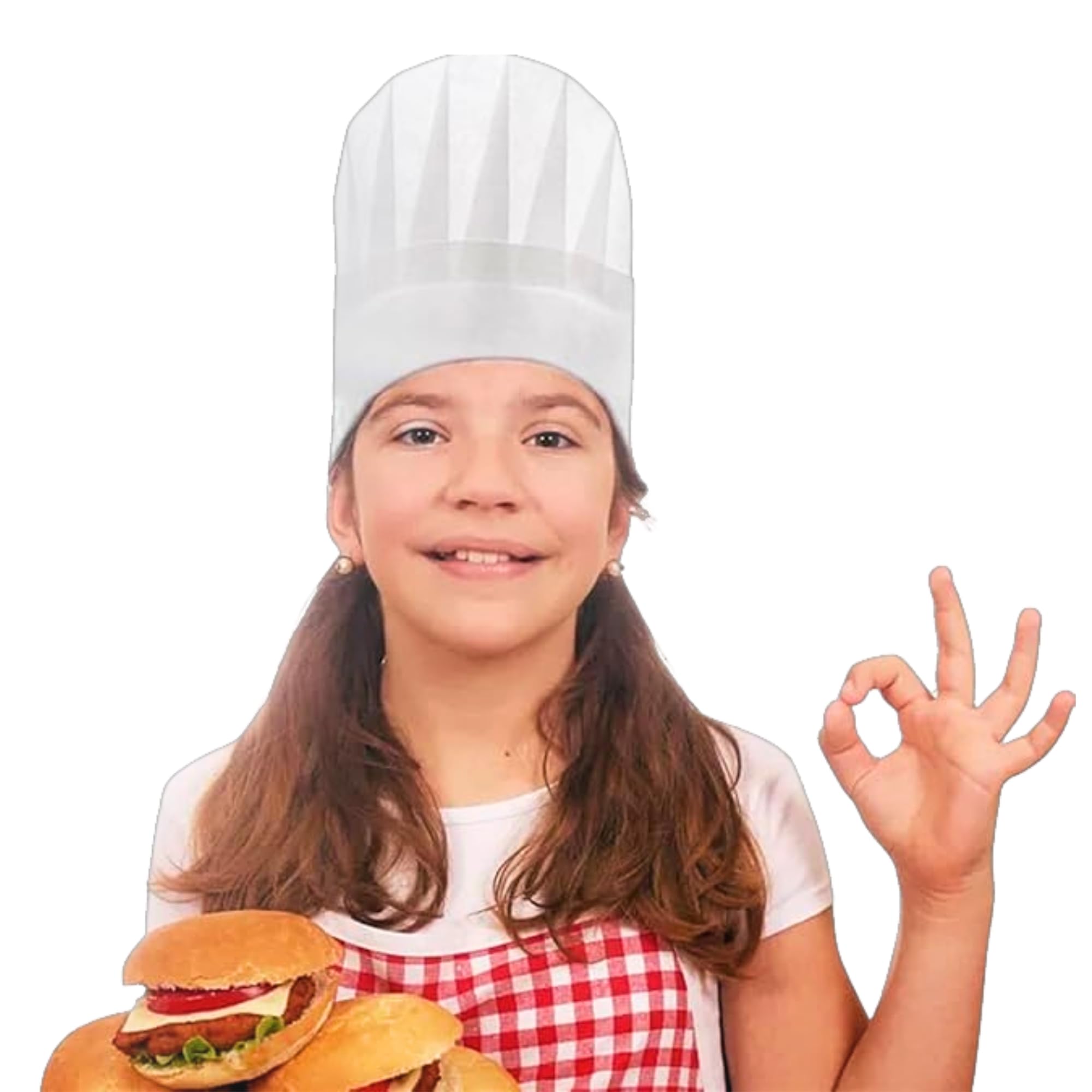 Leios™ Disposable Chef Cap | 9” Size 25 GSM Unisex | Close Top Non Woven Cap with Four top Vent |for Home Kitchen Restaurants Food Occasions cooking class and Parties | (White, Pack of 50Pcs.)