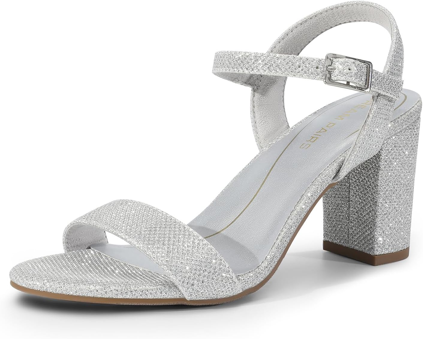 DREAM PAIRS Women's Low Heels Block Open Toe Ankle Strap Classic Short Chunky Sandals with Buckle for Daily Work Wedding Party