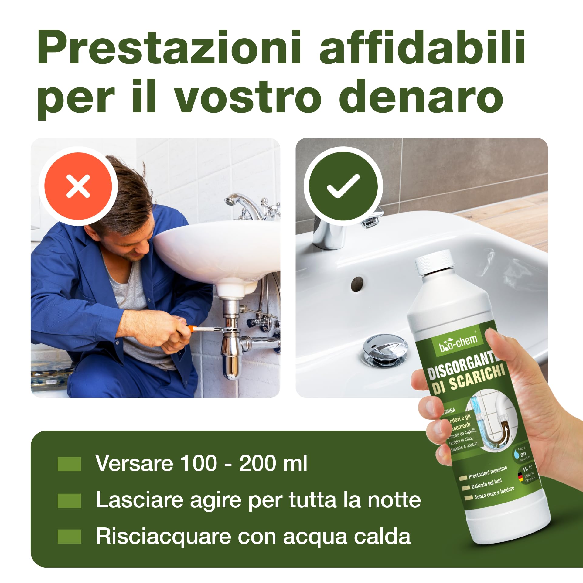 Disgorgante Schiumogeno In Polvere 260 G – Sturalavandini Rapido Per Cucina, Bagno E Docce – Elimina Capelli, Grasso E Sapone
