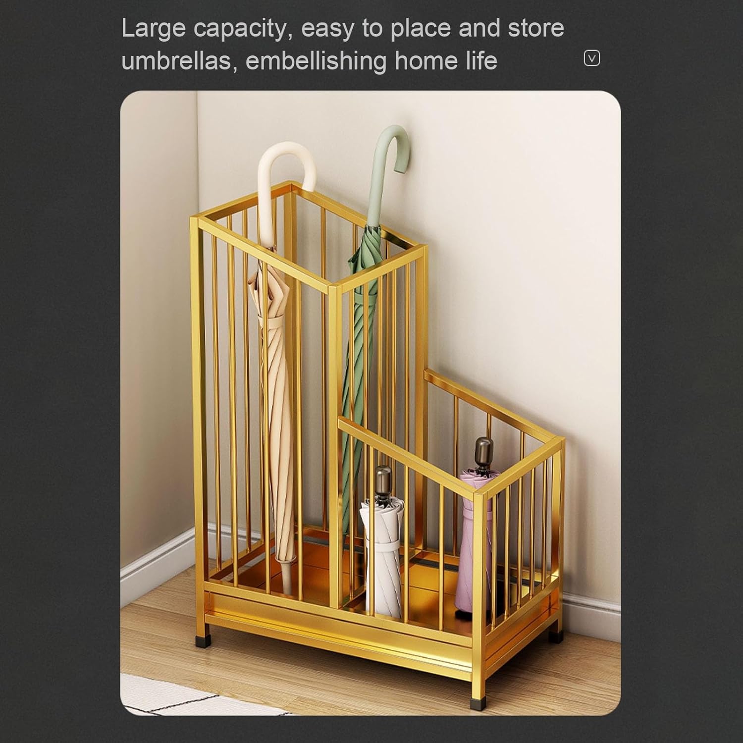 Large Capacity Metal Umbrella Stand for Indoor Use, Stylish Commercial Hotel Umbrella Holder, Elegant Entryway nizer, Durable Metal Design, Space-Saving Solution.