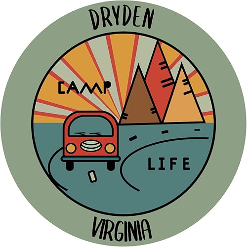 Dryden Virginia Souvenir 4 Inch Vinyl Decal Sticker Camping Design