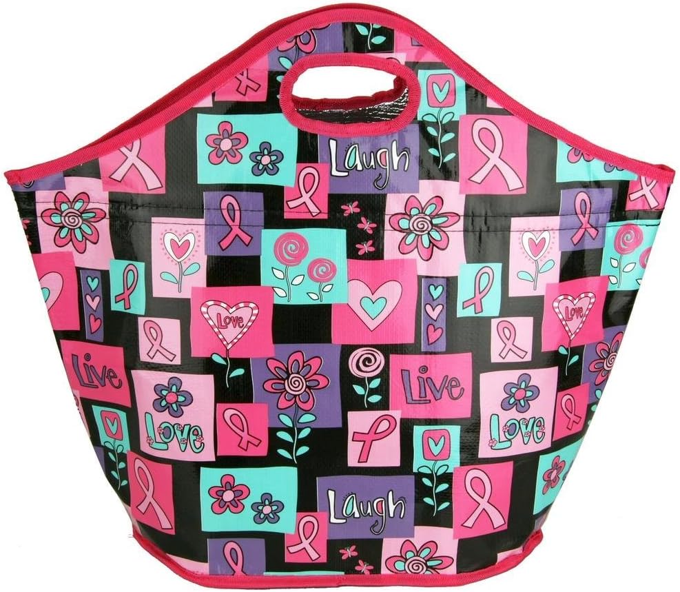 Pink Ribbon Insulated Shopping Totes - Set of Two