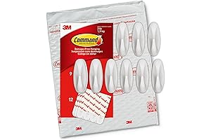 Command Rod Hooks for Curtains - Damage-Free Hanging Hooks for Rods