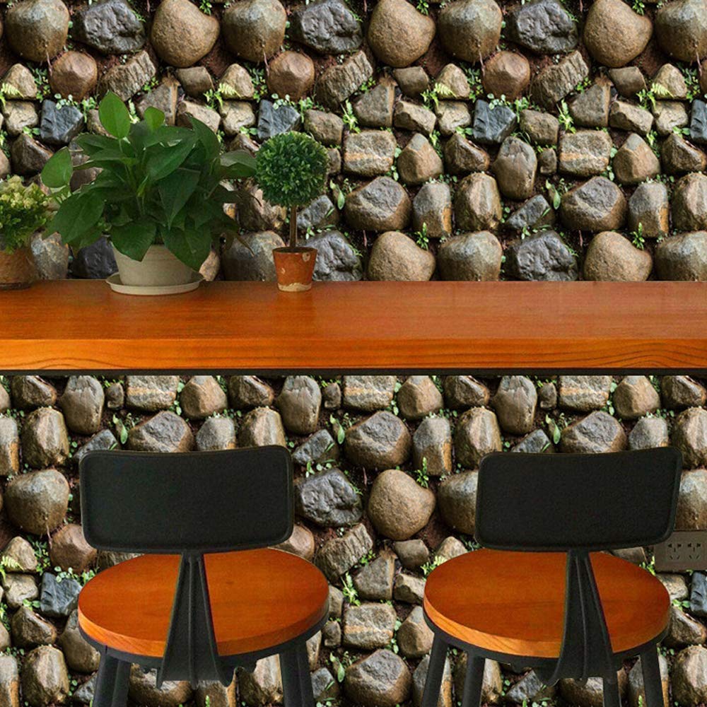 Ray-Velocity Stone Wallpaper, Cobblestone Gravel Self-Adhesive Waterproof Peel and Stick Wallpaper for Wall Decor (200cm, A7) — image 1