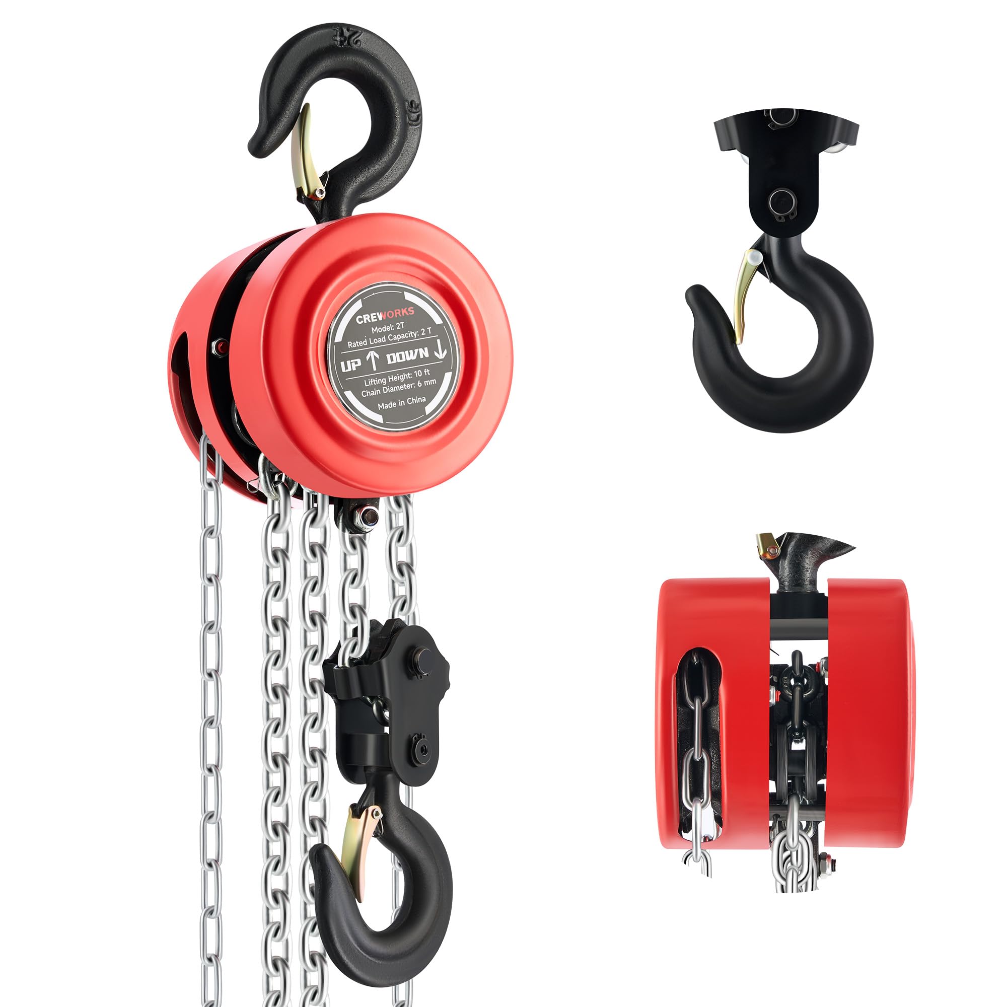 CREWORKS 1 Ton Hand Chain Hoist - Heavy Duty Lifting -10 CREWORKS 1 Ton Hand Chain Hoist - Heavy Duty Lifting -10