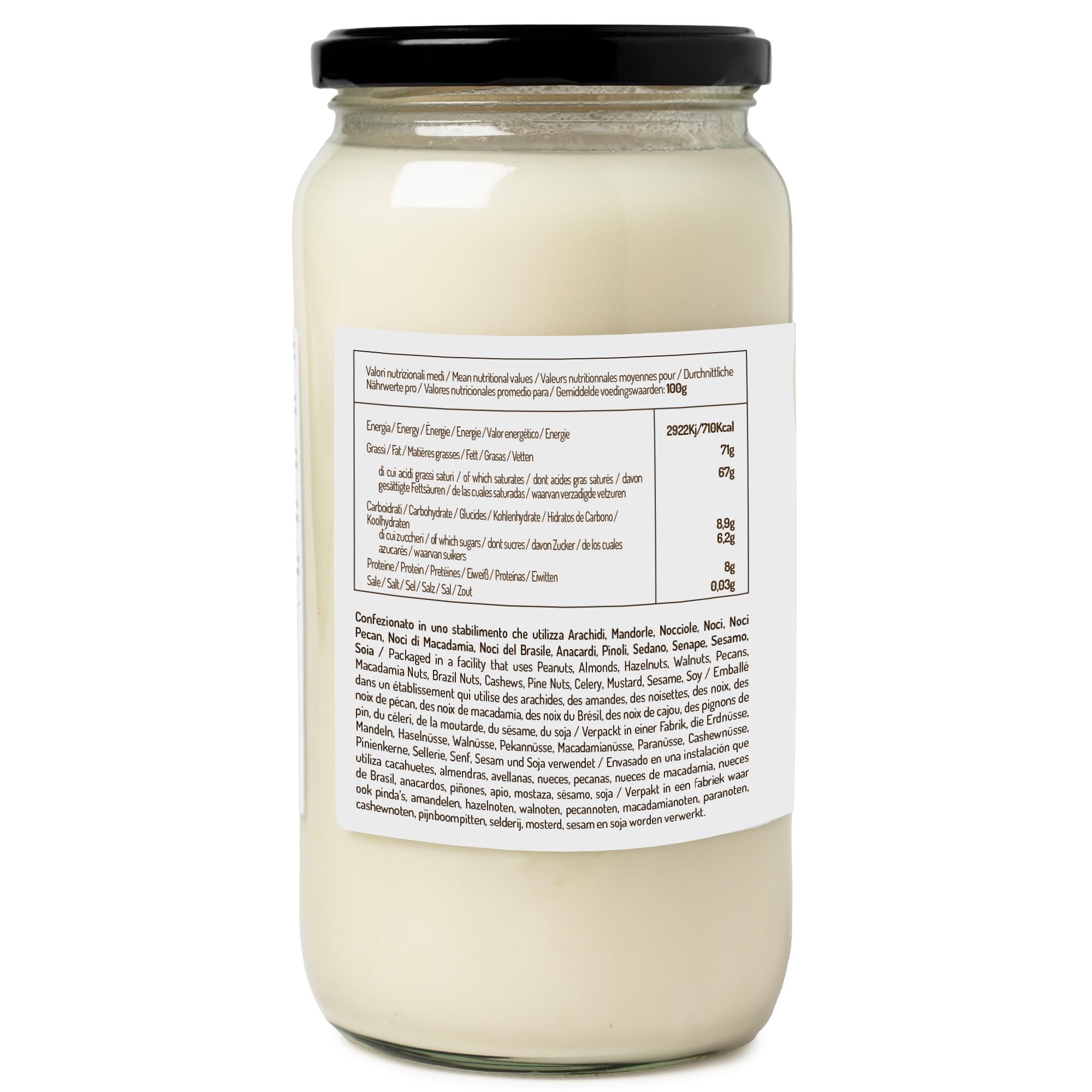 Crema de Coco Ecológica - 1l. Mantequilla de Coco Ecológica Extraída en Frío Sin Azúcar. Ideal para cocinar dulces de coco y pasteles veganos. No untable. Mantequilla Cruda