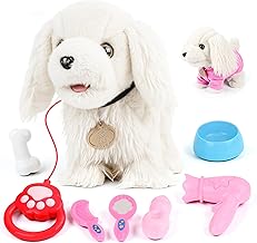 Interactive Dog Toys for Kids with Leash Plush Toy for Kids Running Dogs Electronic for Dogs Kids Toy Role Play Gift for Boys Girls 2 3 4