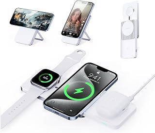 INICIO 15W Magnetic Wireless Charging Stand [3-in-1] Magsafe Compatible, Creative Sliding Design, Independent Charging Coi... Price In India
