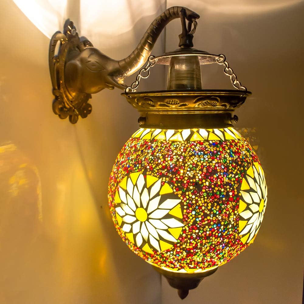 Globe Wall Lamp, (Multicolour)(corded-electric, Glass)