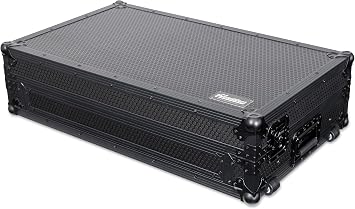 Headliner Pitch Black Flight Case Compatible with Rane Four & Rane Performer with Laptop Platform & Wheels