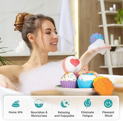 Miniatura 4 de Aofmee Bath Bombs - 8 Bath Bombs for Women & Kids, Natural Spa Fizzy Bathbombs, Skin Moisturize Bubble Bath, Valentines Mothers Day Birthday