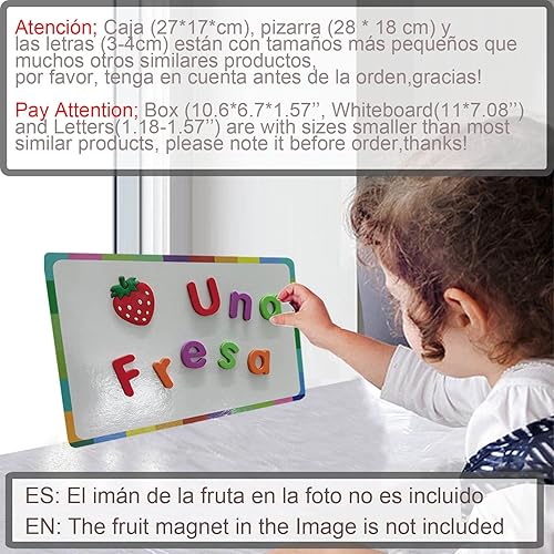 Miniatura 5 de Imanes del alfabeto de letras magnéticas españolas - Letras Españolas y Números Magnéticos para Niños, 4 colores para aula y enseñanza en casa, 4