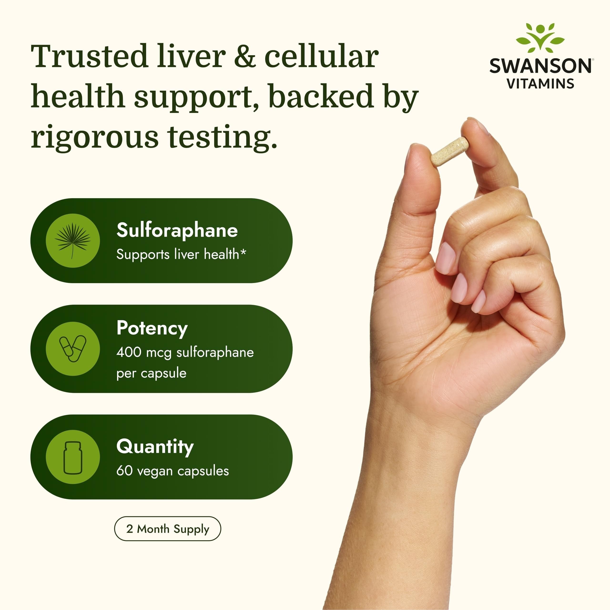 Swanson 0.4% Sulforaphane Supplement for Liver Support, Broccoli Sprouts — Amazon image 3