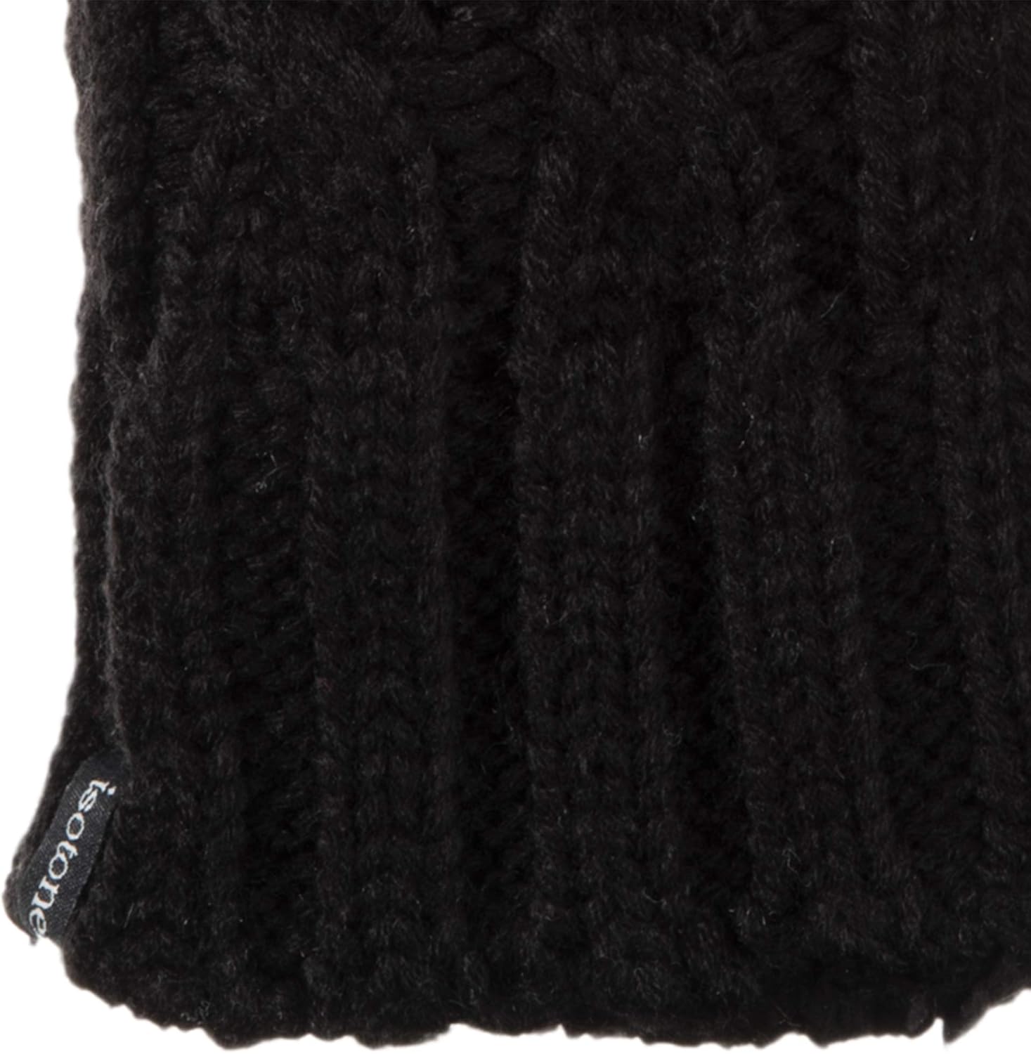 isotoner womens Chunky Cable Knit Sherpasoft cold weather mittens, Black Ivory 2 Pack, One Size US