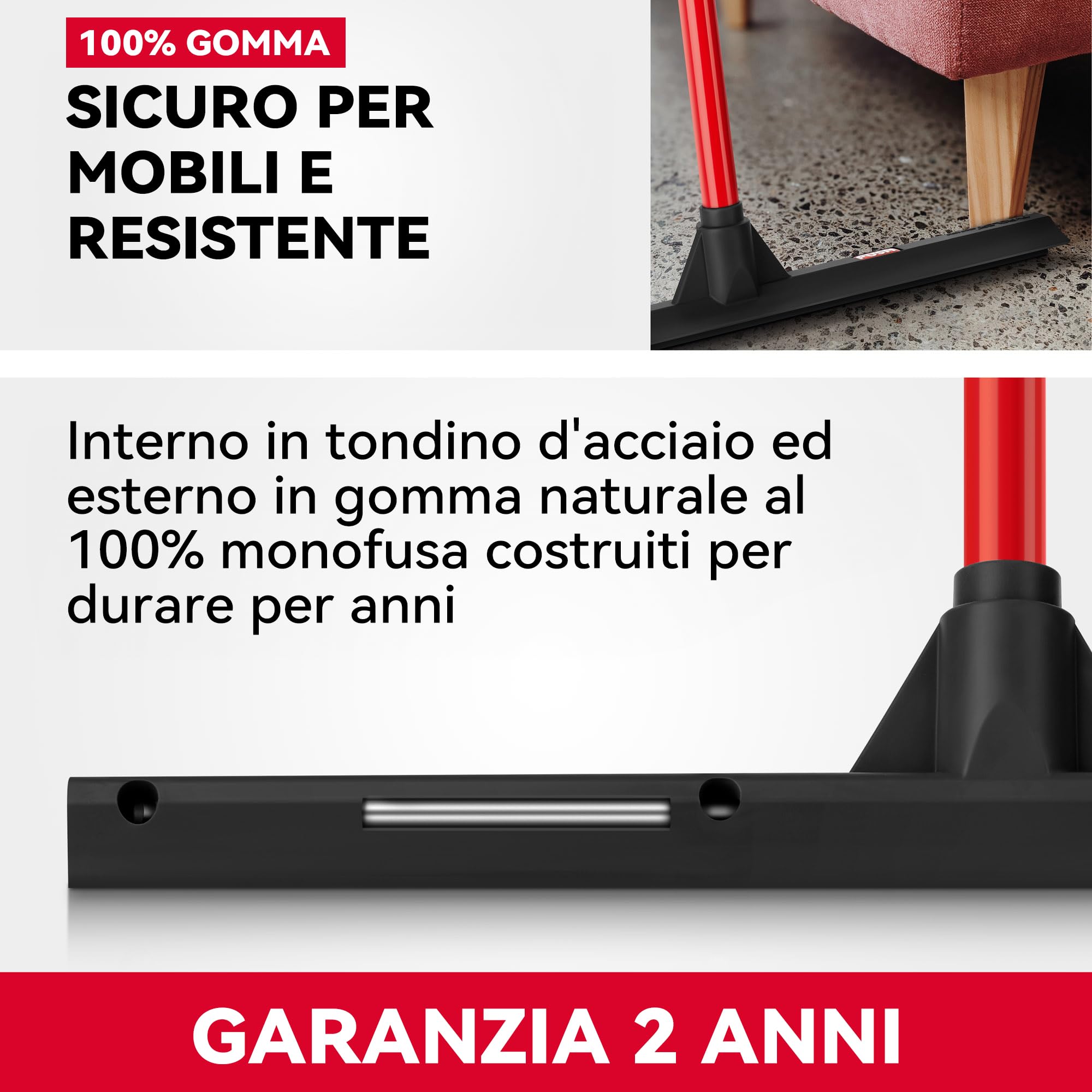 Tyroler Spingere e Tirare Tira Acqua Pavimenti esterno da 44 cm | Testa in Gomma 100% | Manico Antiruggine da 140 cm tergipavimento spingiacqua | tiraacqua pavimenti esterni | tiracqua per pavimento
