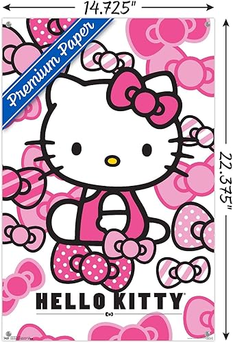 Miniatura 3 de Trends International Hello Kitty - Póster de pared con lazos y alfileres, 14.725 x 22.375 pulgadas