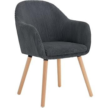 WOLTU Dining Chairs Set of 1 with Armrests and Solid Wood Legs