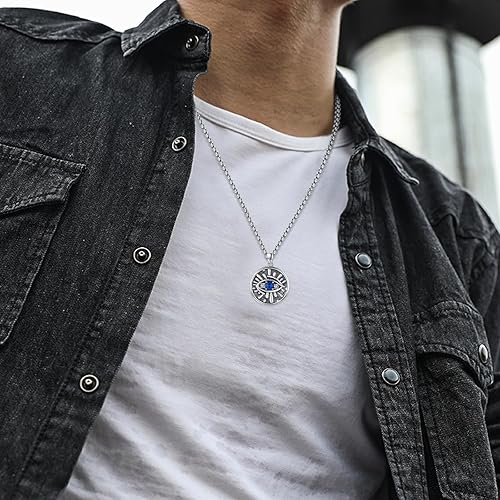 Miniatura 5 de Evil Eye Necklace for Women 925 Sterling Silver, Protection Necklace with Blue Evil Eye Charm, Evil EyeLotus Pendant Jewelry, Birthday Christmas