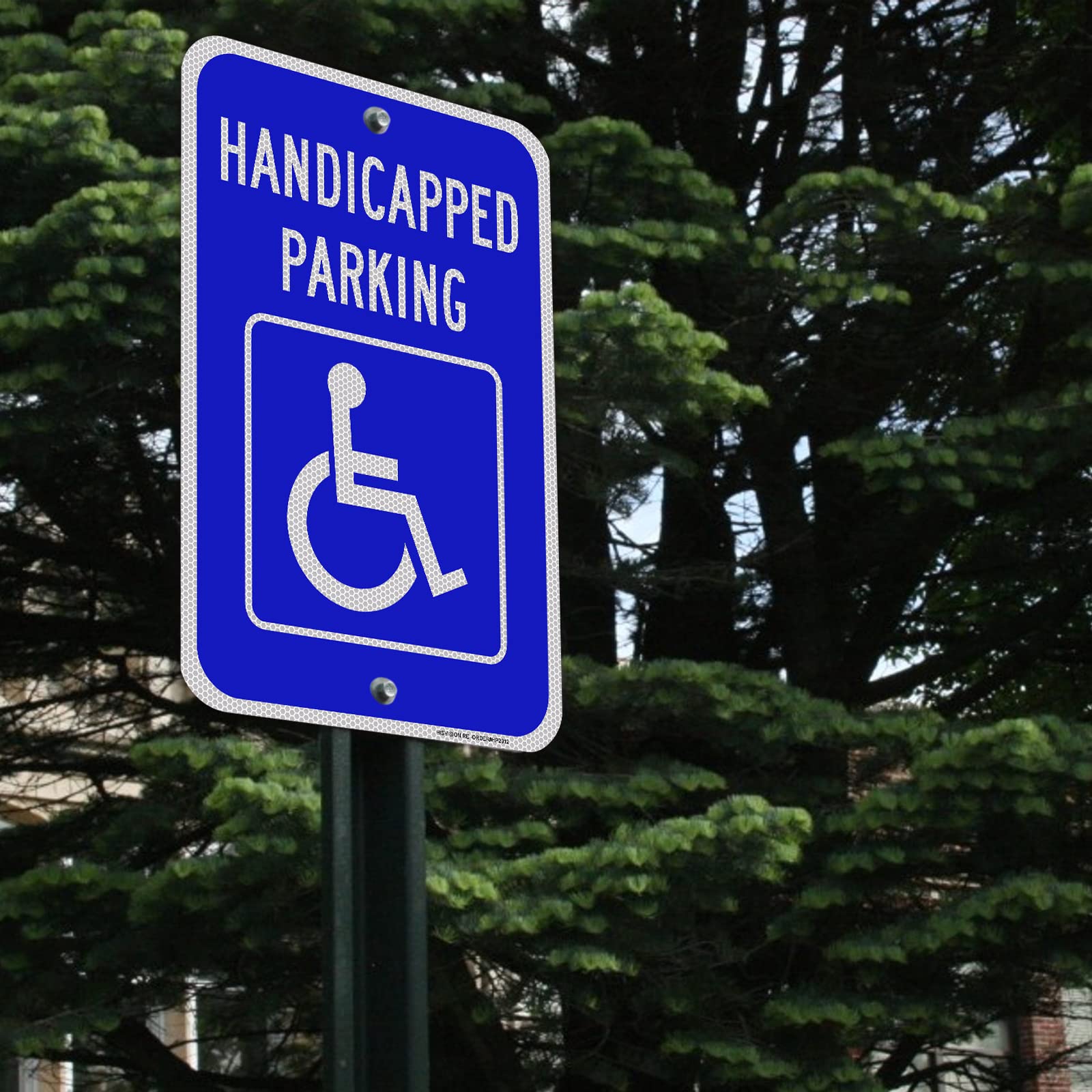 Handicap Parking Sign, 2 Pack Handicapped Parking with Picture of Wheelchair, 18 handicap-parking-sign-2-pack-handicapped-parking-with-picture-of-wheelchair-18-x-12-heavy-duty-aluminum-metal-honeycomb-like-surface-engineer-grade-reflective-rust-free-waterproof-amazon-com-industrial-scientific