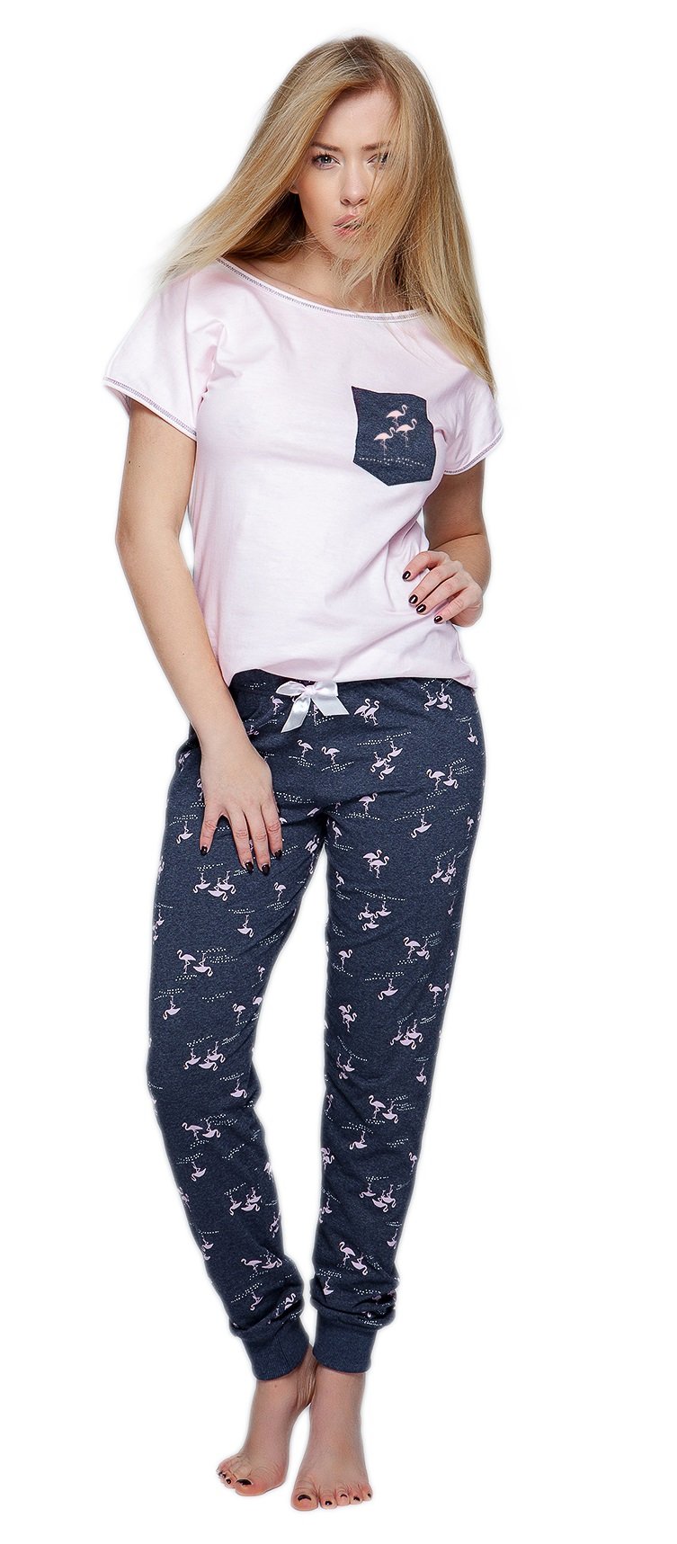 S& SENSIS Pigiama Donna Lungo in Cotone. Made in EU.
