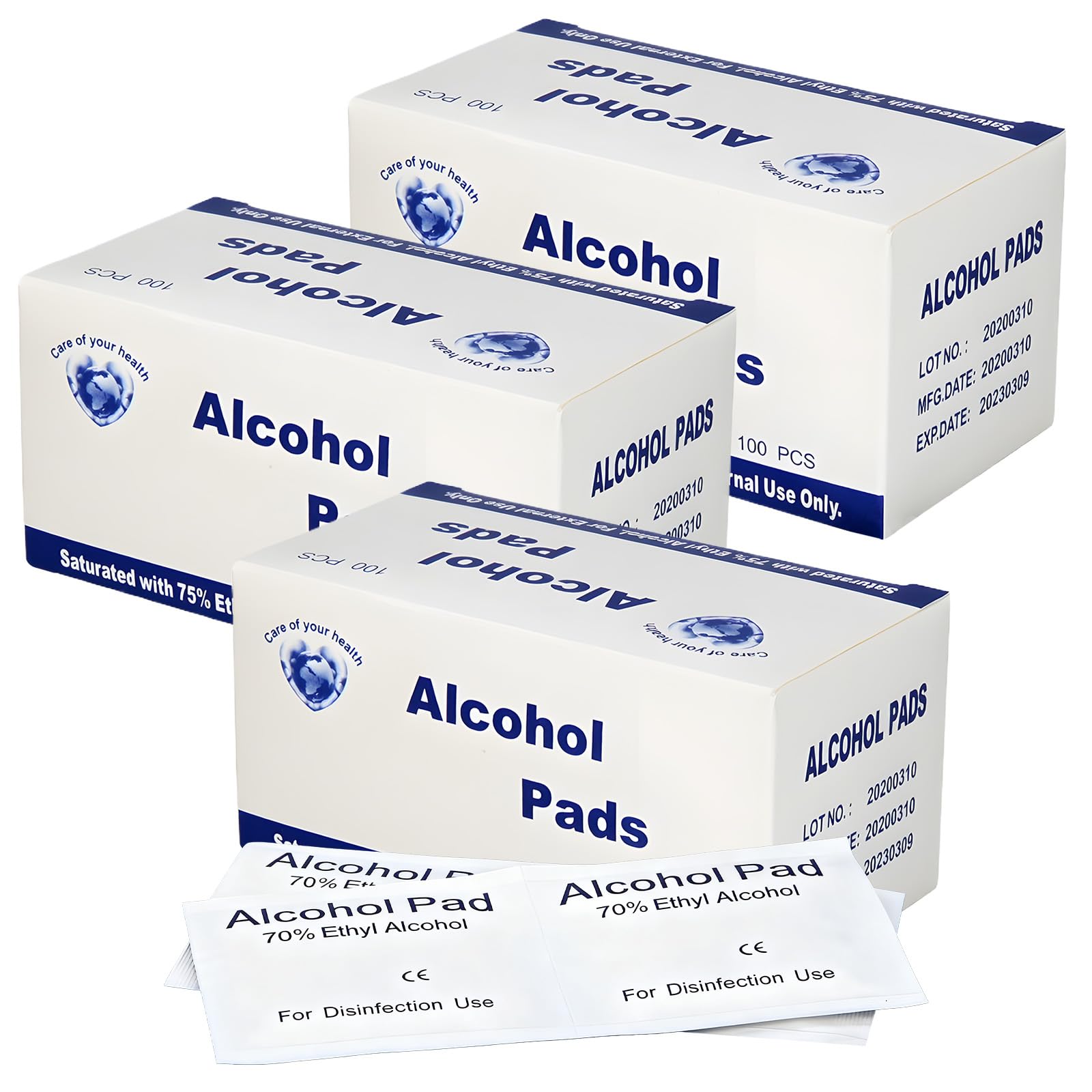 Ninnyi 300 Pcs Alcohol Wipes, 70% Isopropyl Alcohol Wipes, Individually Wrapped and Easy-Tear for Daily Any Surfaces Cleaning
