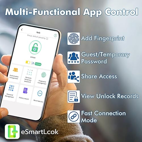 Miniatura 9 de Candado de huellas dactilares con código, candado de combinación de candado para gimnasio, candado inteligente con huella dactilar, cerradura de