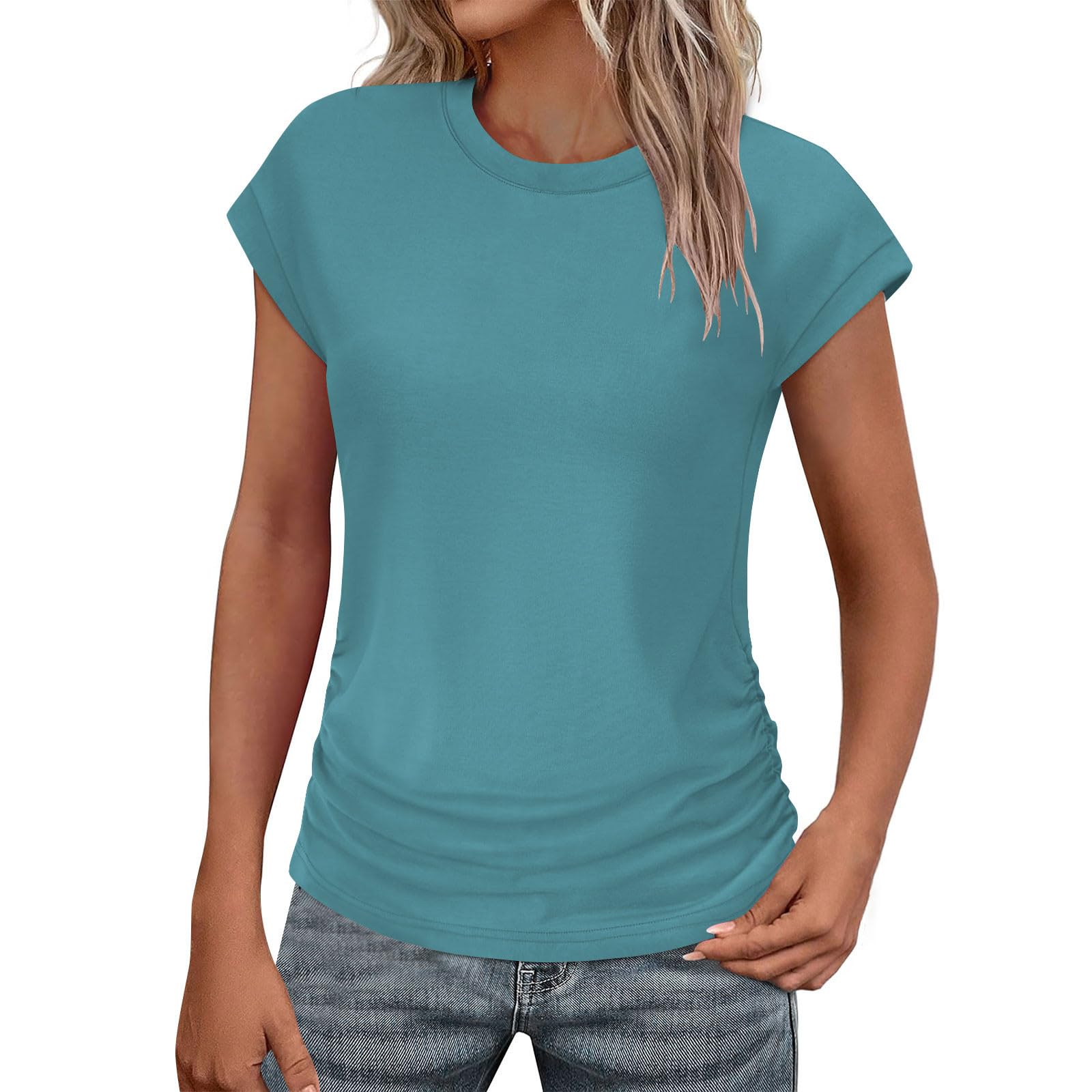 Ybing Maglietta Donna Batik – Estiva, Leggera, Maniche Corte, Mista Cotone (65% Poliestere, 30% Cotone, 5% Elastan)