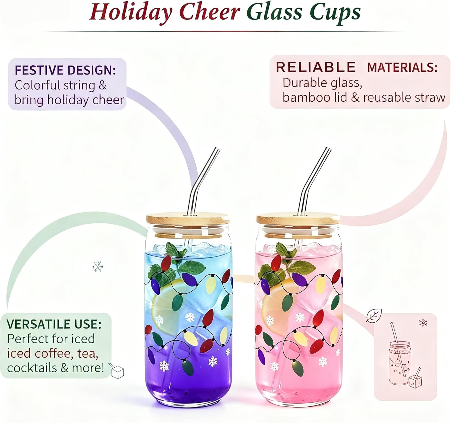 Color Changing Cup, Valentine's Day Tumbler, Sweet Love Gift for Him/Her, Reusable Romantic Holiday Party Drinking Cup, Cute Glass for Valentine's Day, Christmas - Image 6