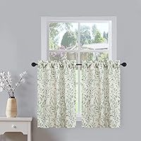 Vista 26 de VOGOL - Cortinas naturales para ventanas, paneles y cortinas con dobladillo para barra de filtrado de luz para decoración del hogar