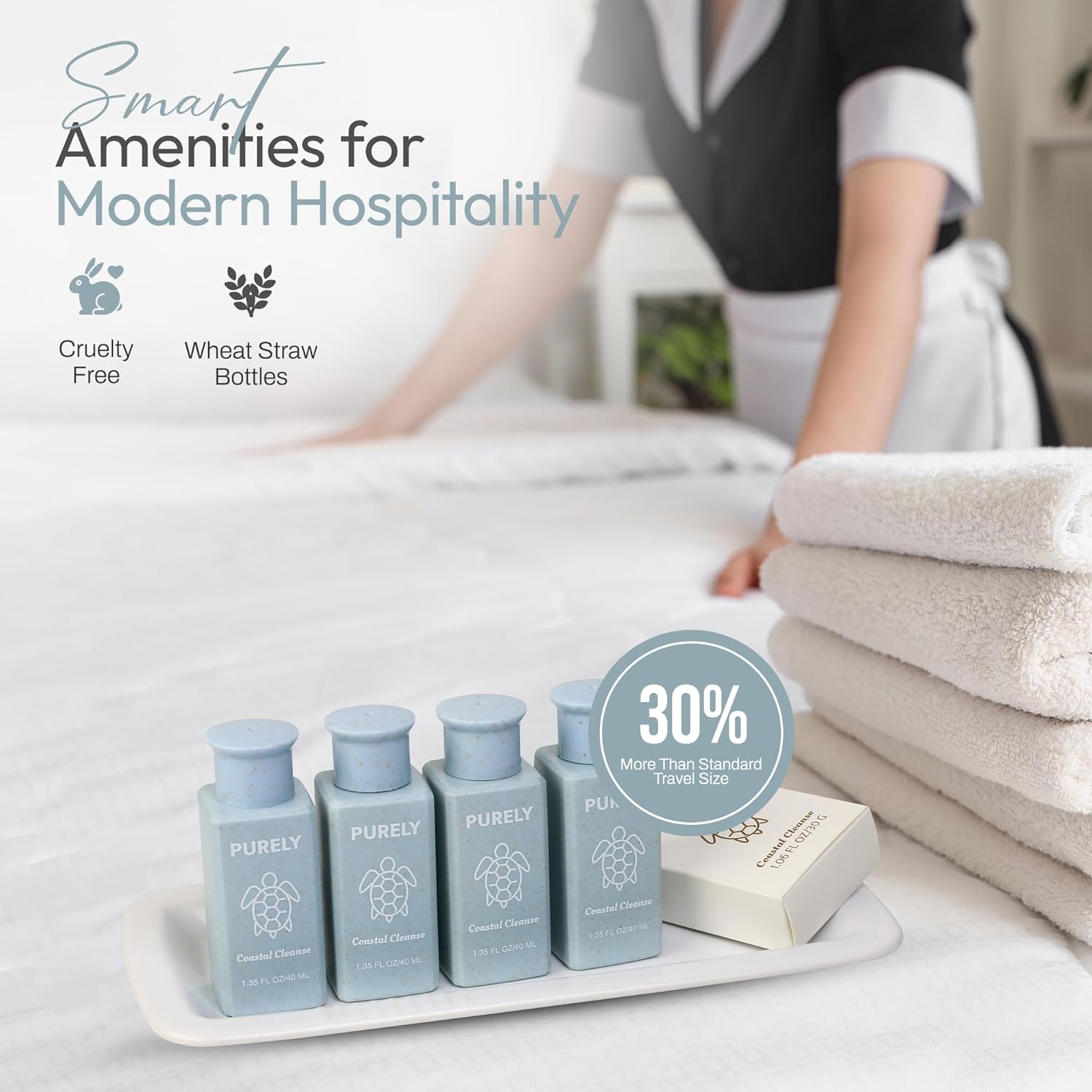 Purely | 150pc set | Hotel Soaps and Toiletries Bulk set | Airbnb Essentials for Hosts | Mini Travel Size Shampoo and Conditioner Sets | Bulk Travel Size Toiletries | Homeless Supplies Bulk - Image 4