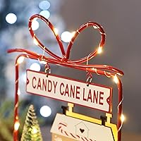 Vista 3 de Decoración de Mesa de Navidad, Decoraciones Iluminadas de Madera, Decoraciones de Mesa de Navidad Operadas a Batería para Interiores