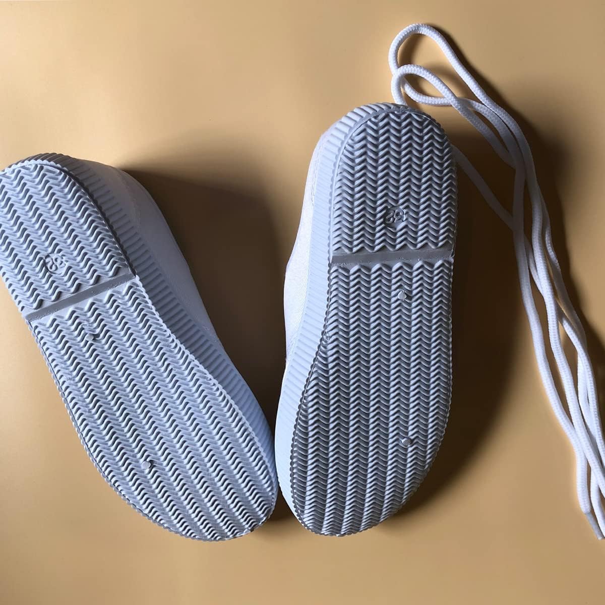 Unpafcxddyig Kids Lace up Sneakers Athletic Running Tennis Sport Shoe Canvas Shoes White - Image 4