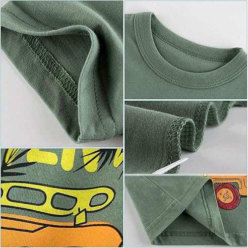 Miniatura 5 de Boys' 4-Pack Excavator Short Sleeve Crewneck T-Shirts Top Tee Size 2-7 Years Toddler Boys' Value Pack Cotton T-Shirt