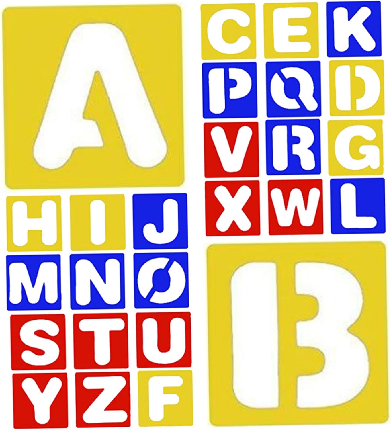 PRETYZOOM 26pcs Alphabet Letter Stencils Set for DIY Painting and Spray Art, 5x5 Inch Plastic Templates for Crafting, Sign Making, and Letter Tracing, Reusable Airbrush Stencil Kit