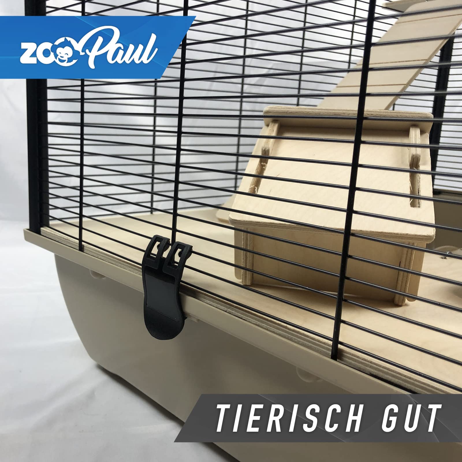 ZooPaul XXL Hamsterkäfig Fargo mit Viel Zubehör aus Holz für Hamster Ratten Degus Kleintiere Schwarz 80x78x48 cm