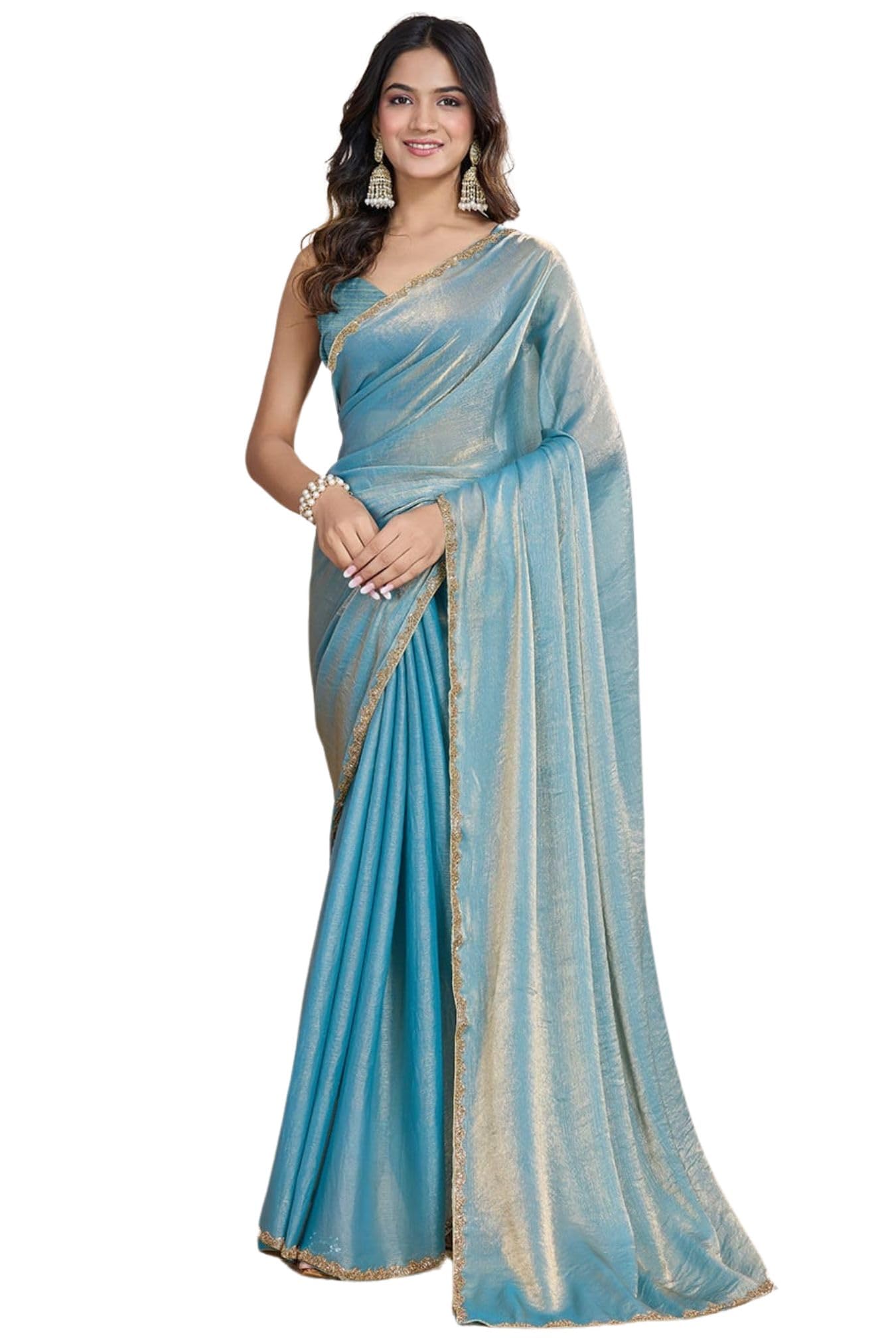 sgf11 Women's Tissue Pure Soft Silk Saree With Unstitched Blouse Piece-picture-36
