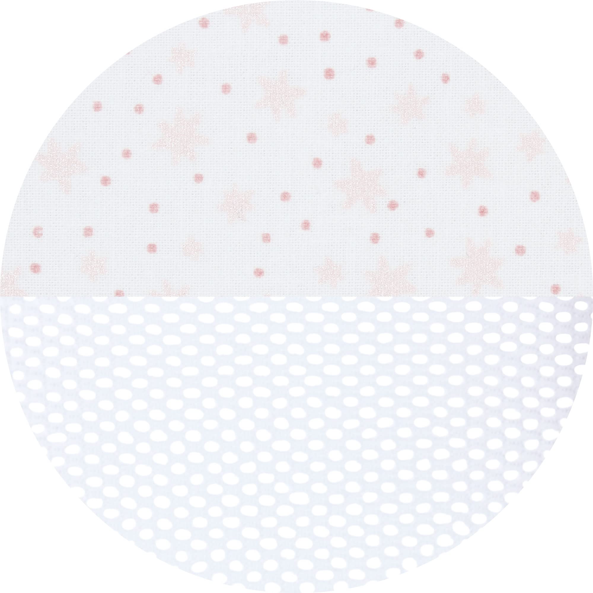 babybay Paracolpi in rete adatto per modello Maxi, Molle, Comfort e Comfort Plus, bianco con stelle glitterate rosa