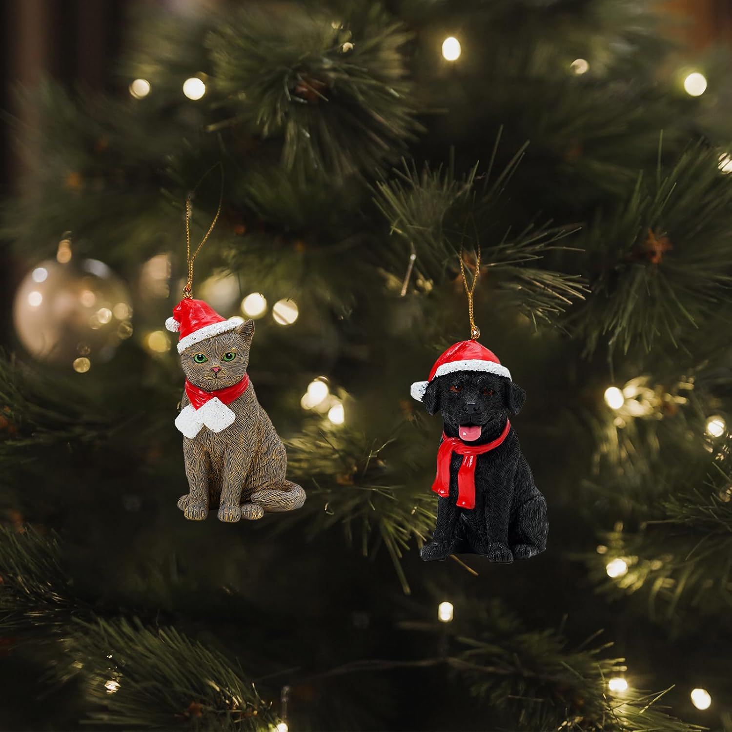 Black Lab Christmas Ornament, Dog Ornament for Christmas Tree Decorations, Black Labrador Christmas Decor, Holiday Christmas Tree Ornament Resin Figurine Collectible Gifts for Dog Lovers - Image 7