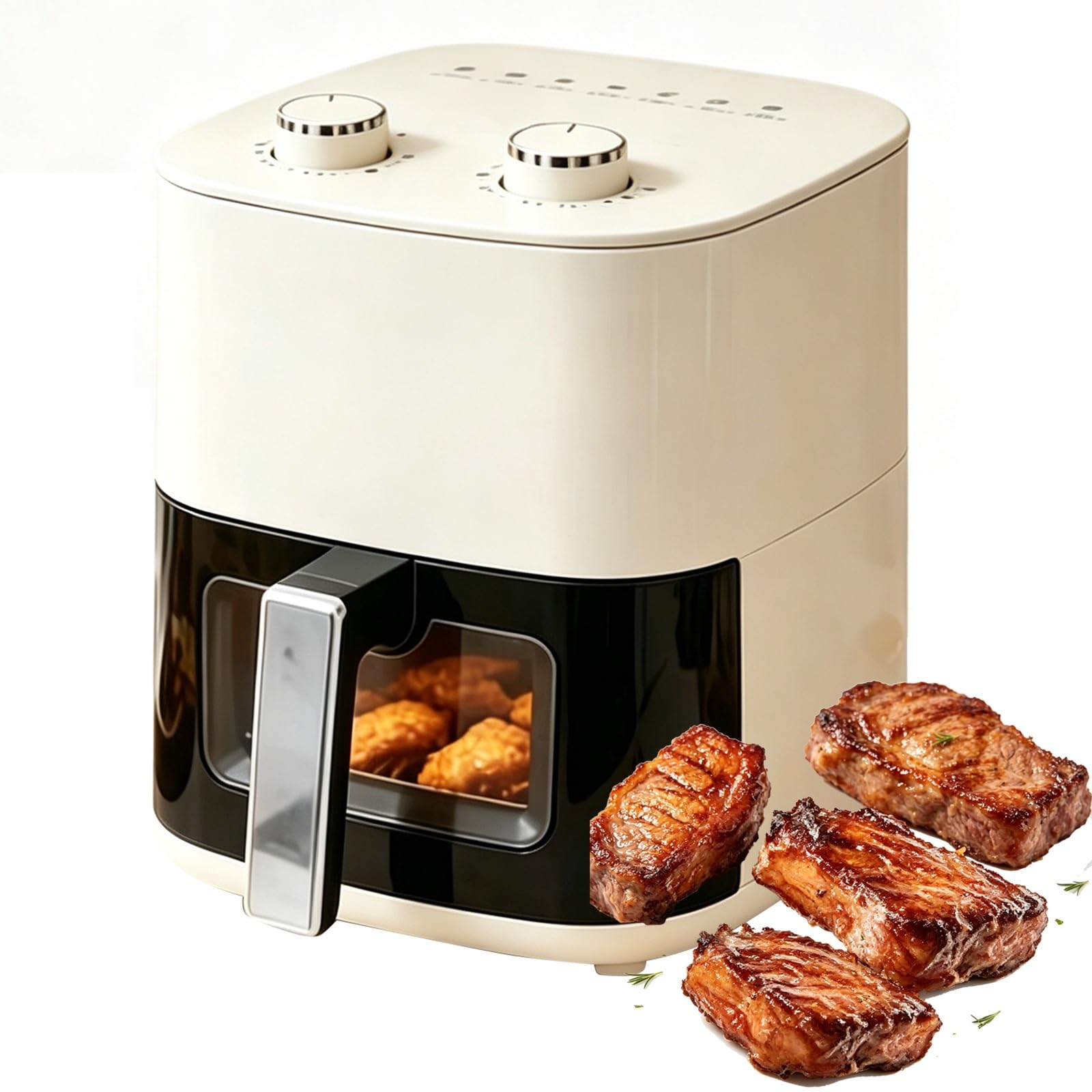 Freidora De Aire De 5 litros con Doble Mando Y Control Visual Sin Aceite